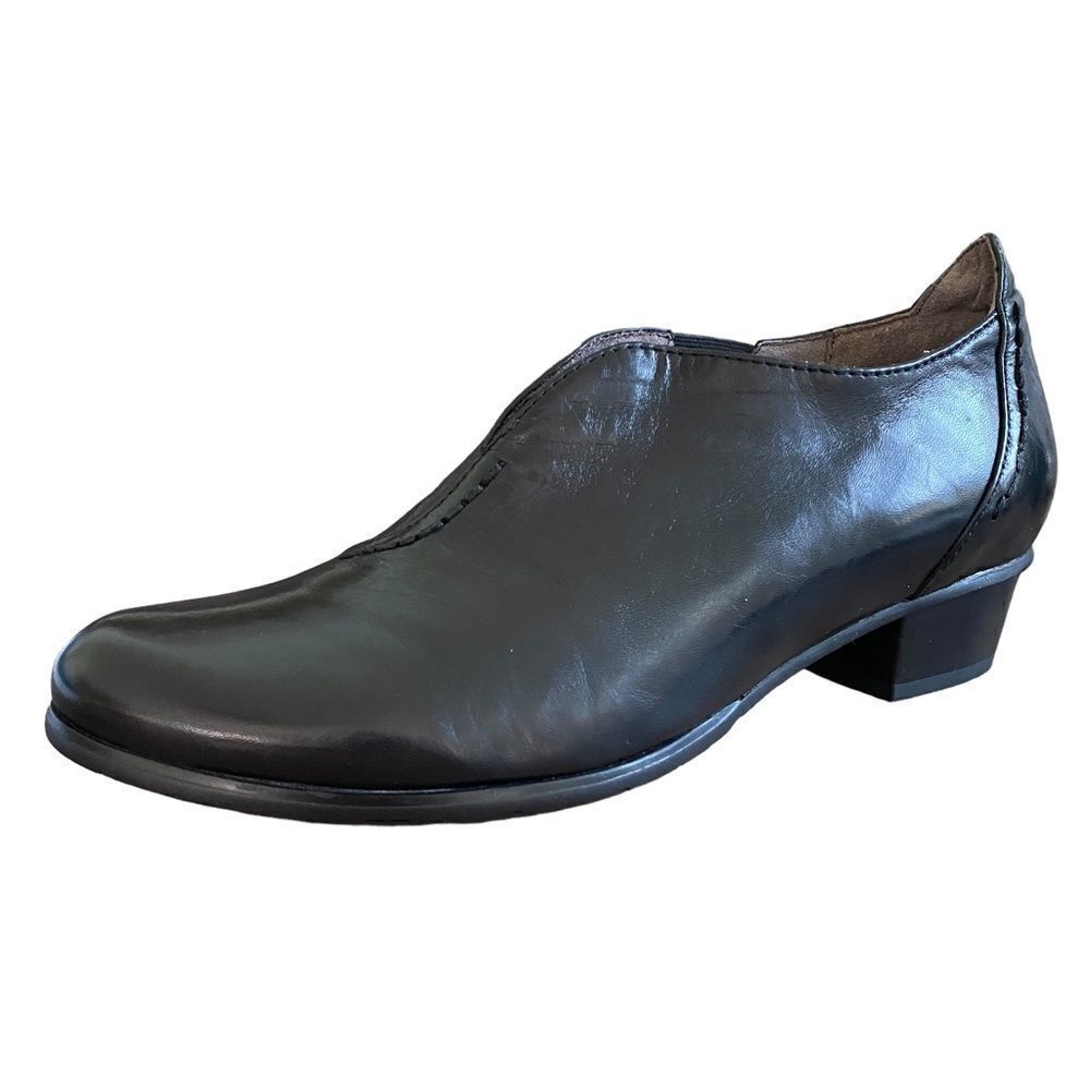 Regarde Le Ciel Black Leather Ankle Booties Shoes Size 36